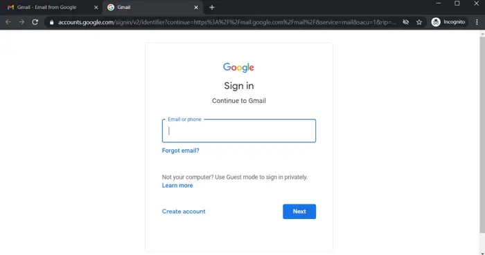 sign in google account