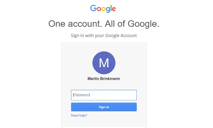 sign in the google account