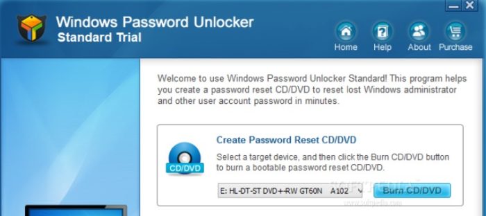 Windows password unlocker