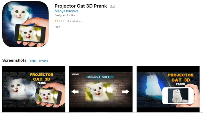 projector cat prank