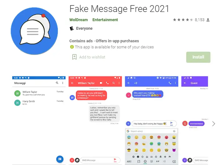 fake message free 2021