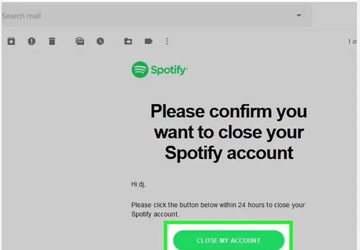 close my account on spotify
