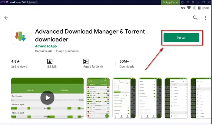 adm or advance download manager in the search bar and click on install. 