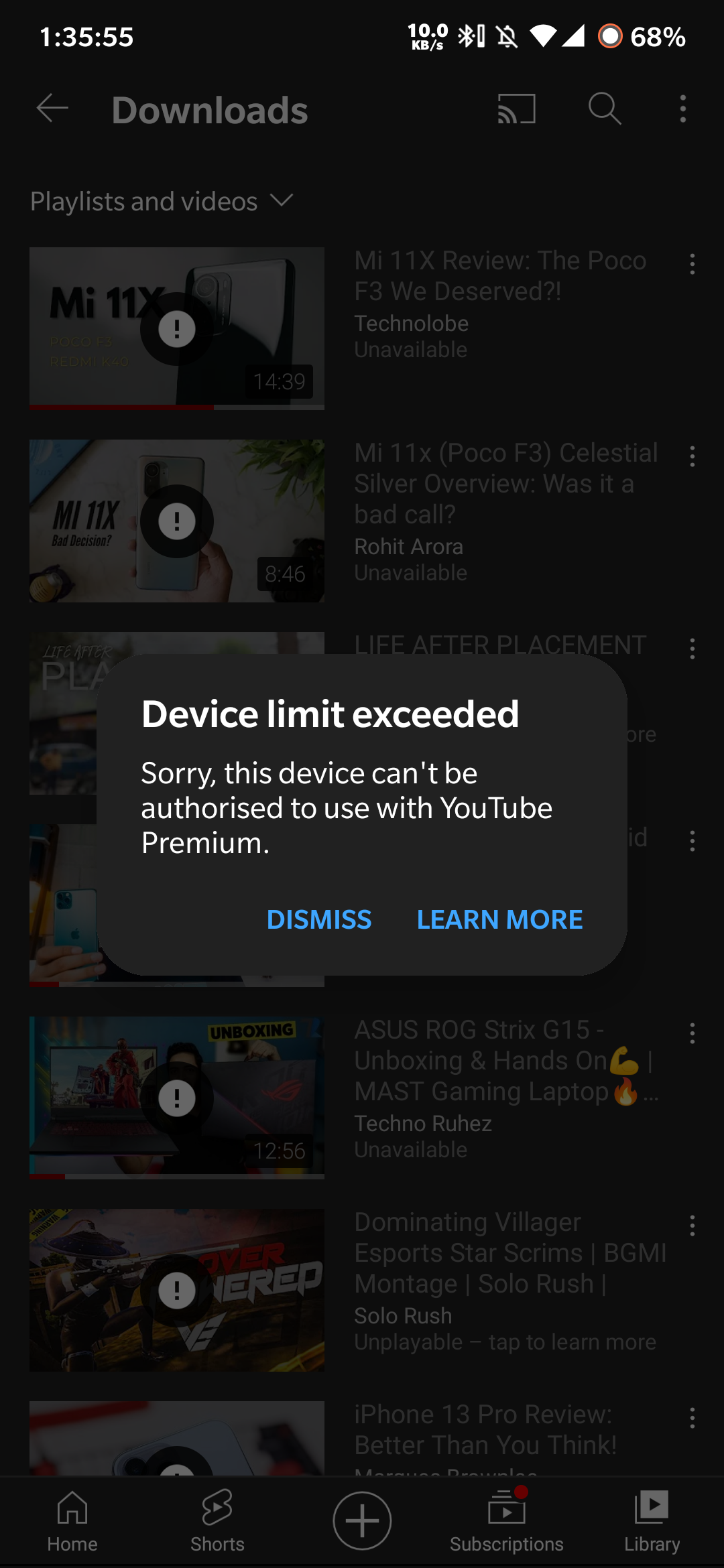 device limit exceed