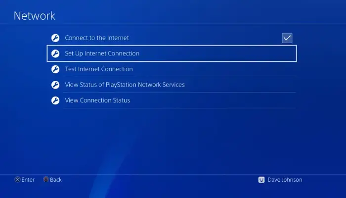  internet connection on the ps4