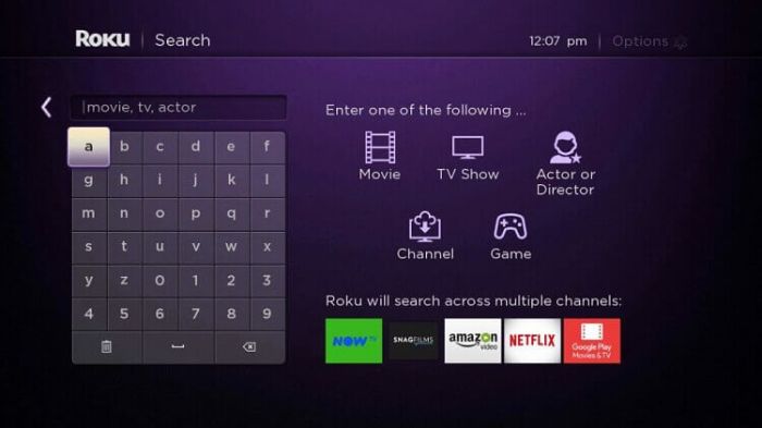 search name in roku