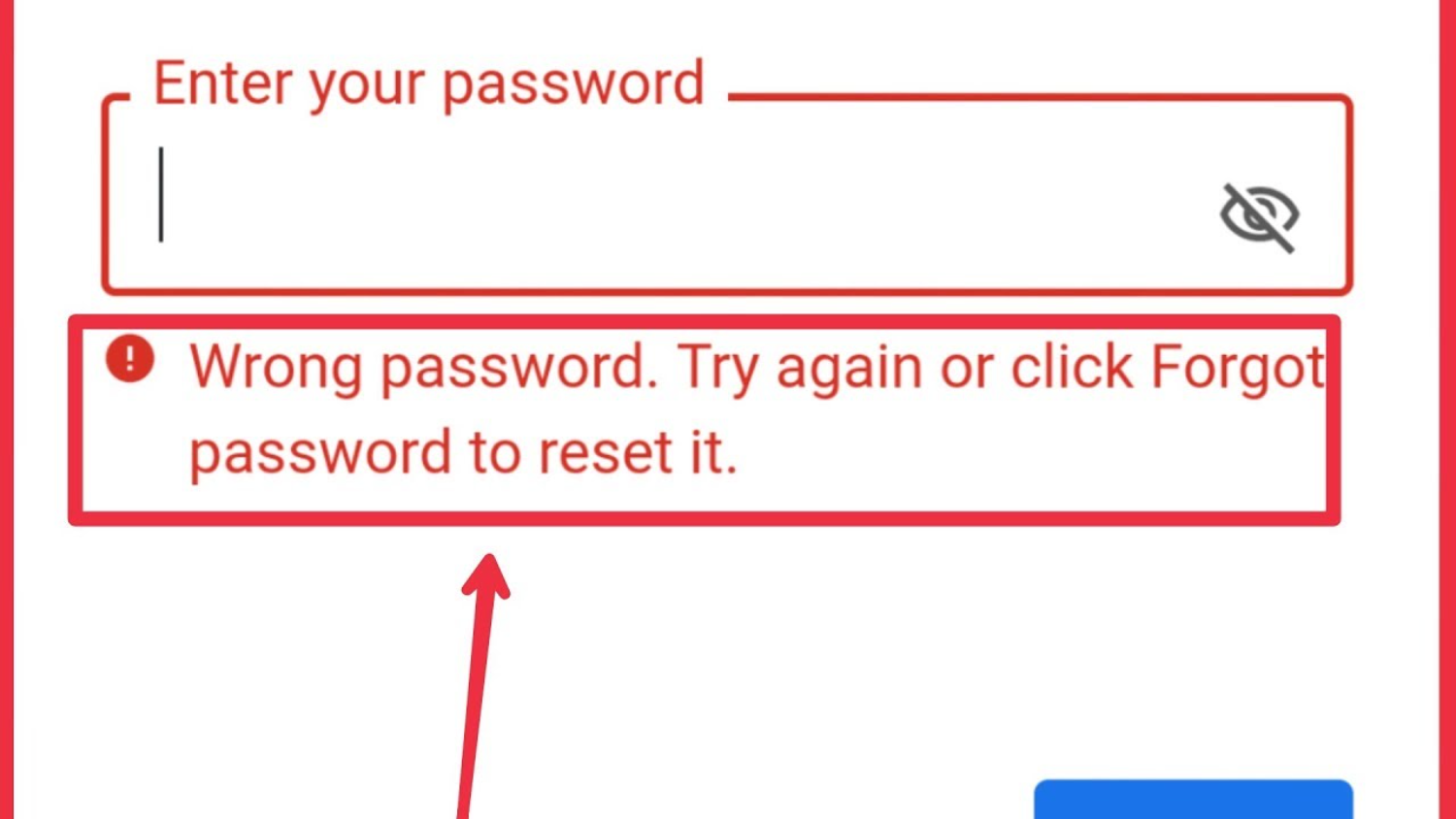 wrong password on gmail