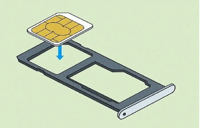 placing sim card in respective tray