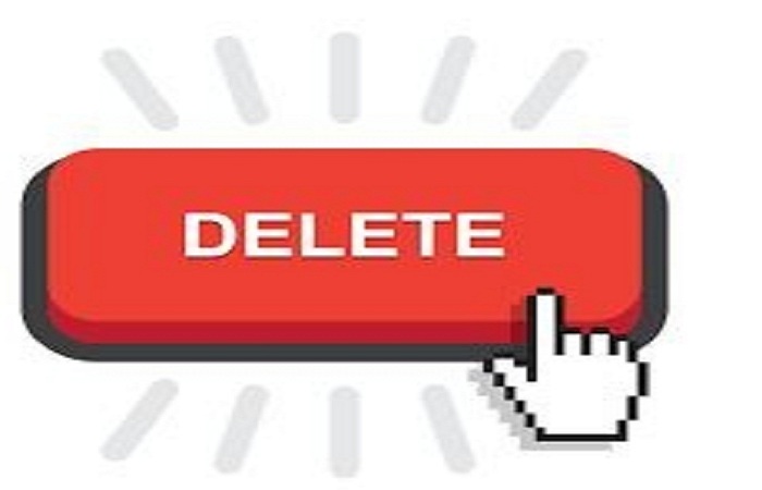 red delete button