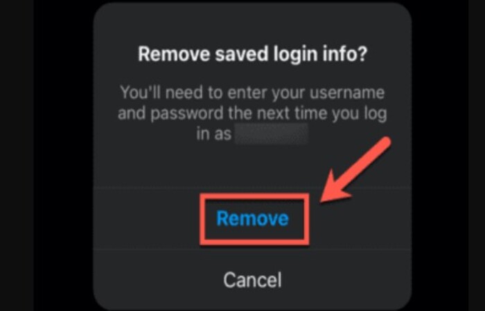 remove saved login info