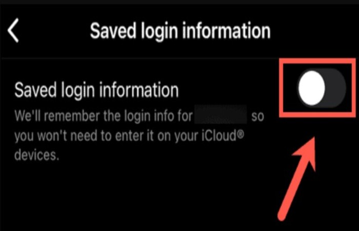 saved login info toggle