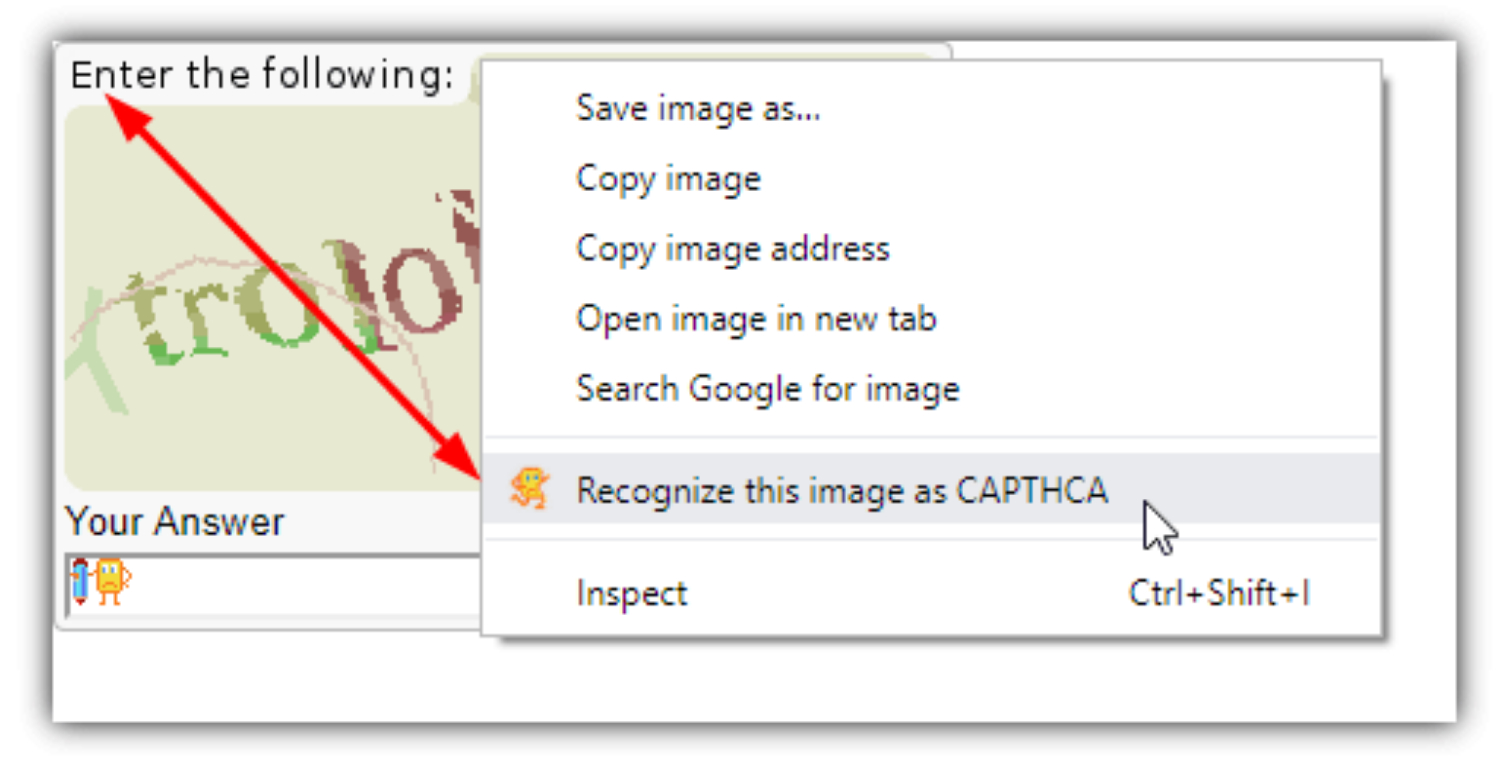 recognise image as captcha