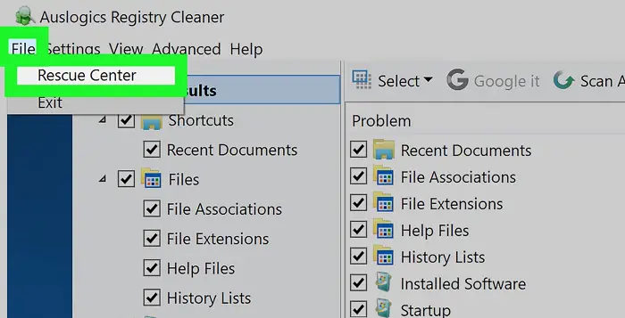 clean your registry