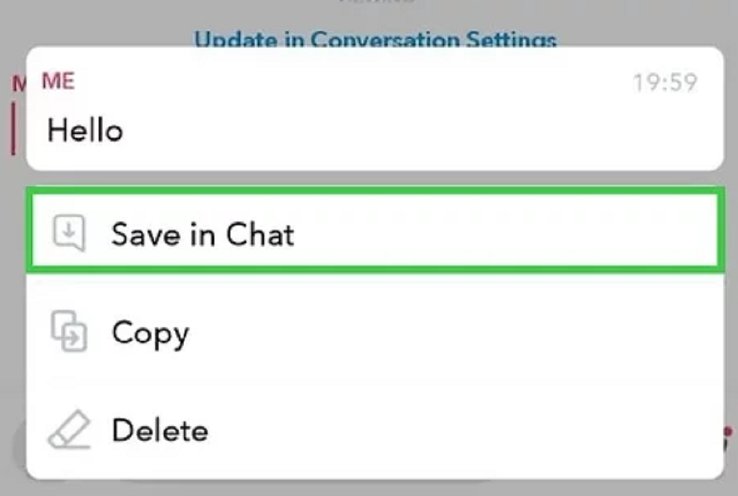 save in chats