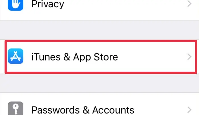 select itunes and app store