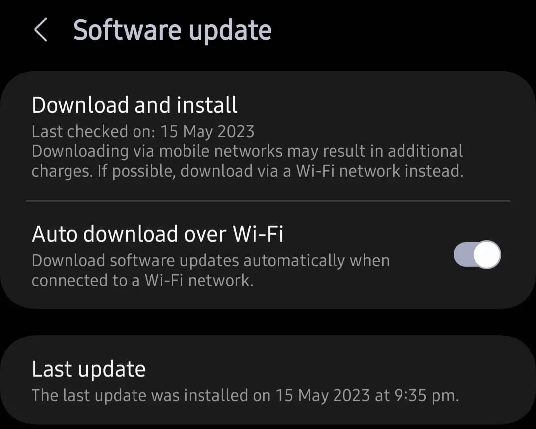 check for the software updates.