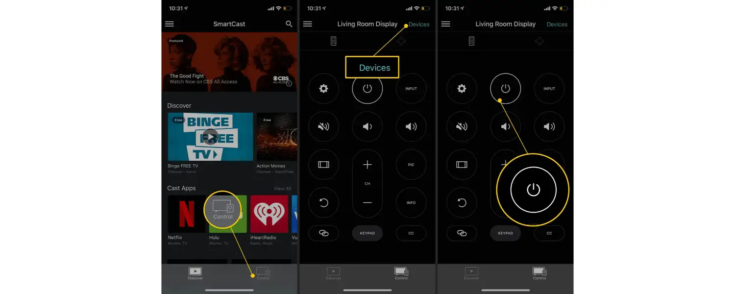 disable automatic input switching, smartcast remote