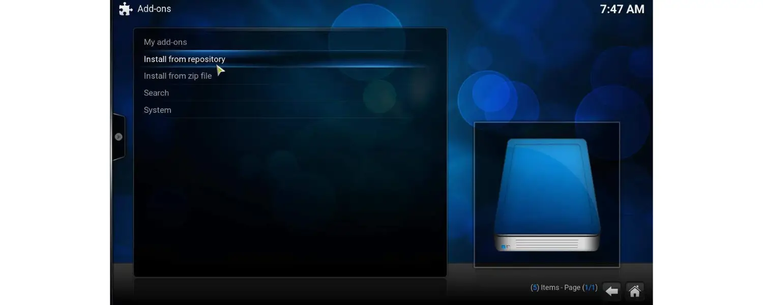 how to install stream hub on kodi, install from repository