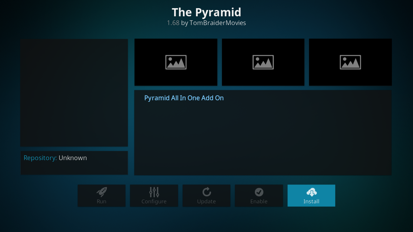 click to install the pyramid addon