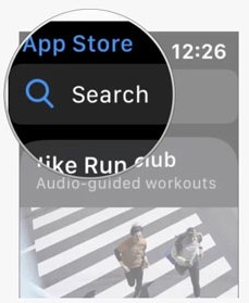 using search option on apple watch