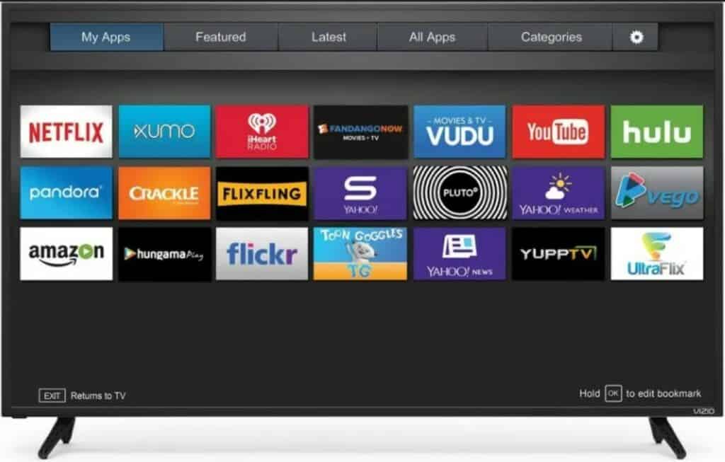 vizio tv apps on my apps tab