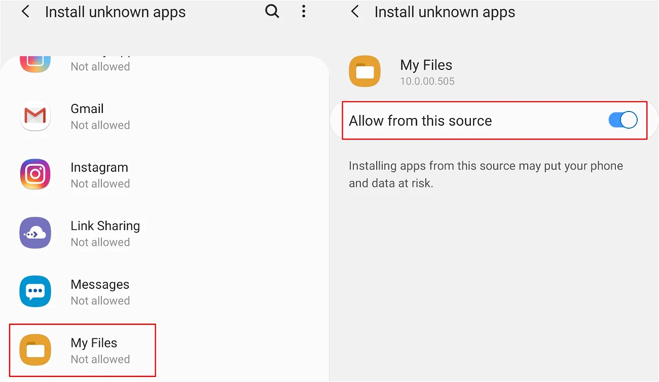 double-click on the apk file to install