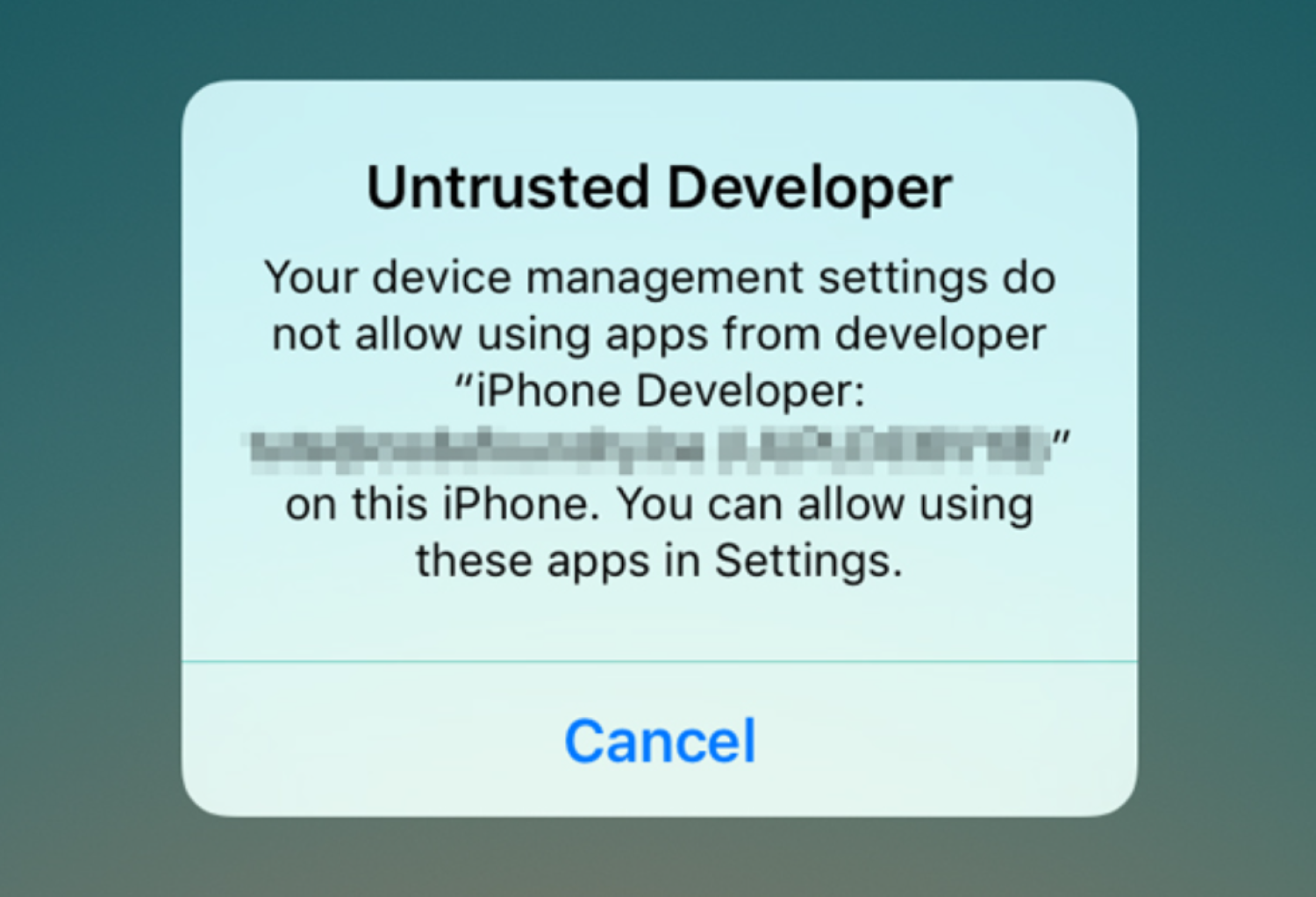 untrusted developer