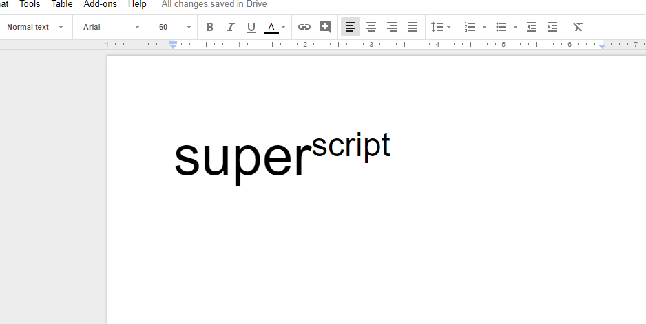 superscript-google-docs