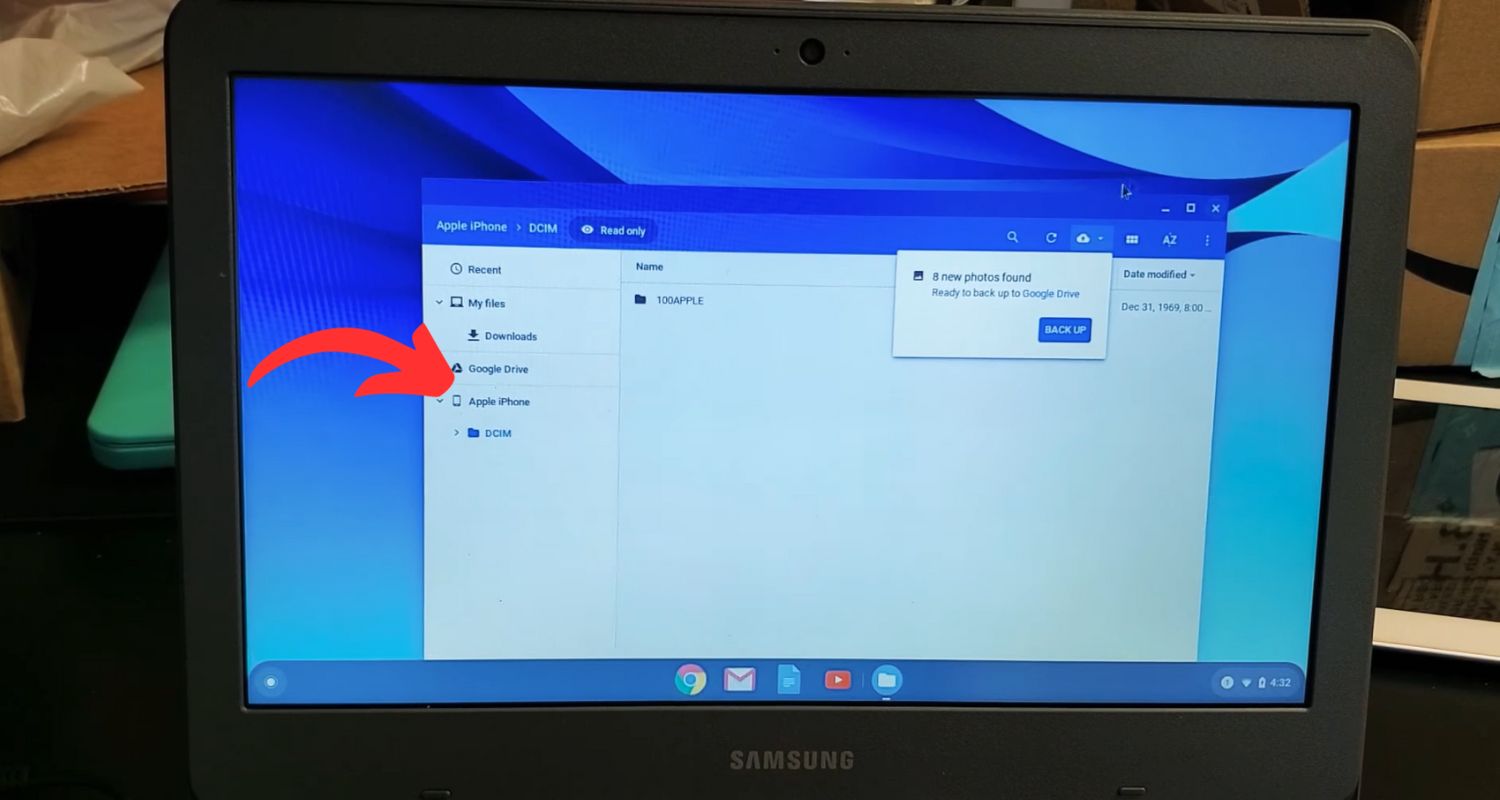 iphone connected to chromebook