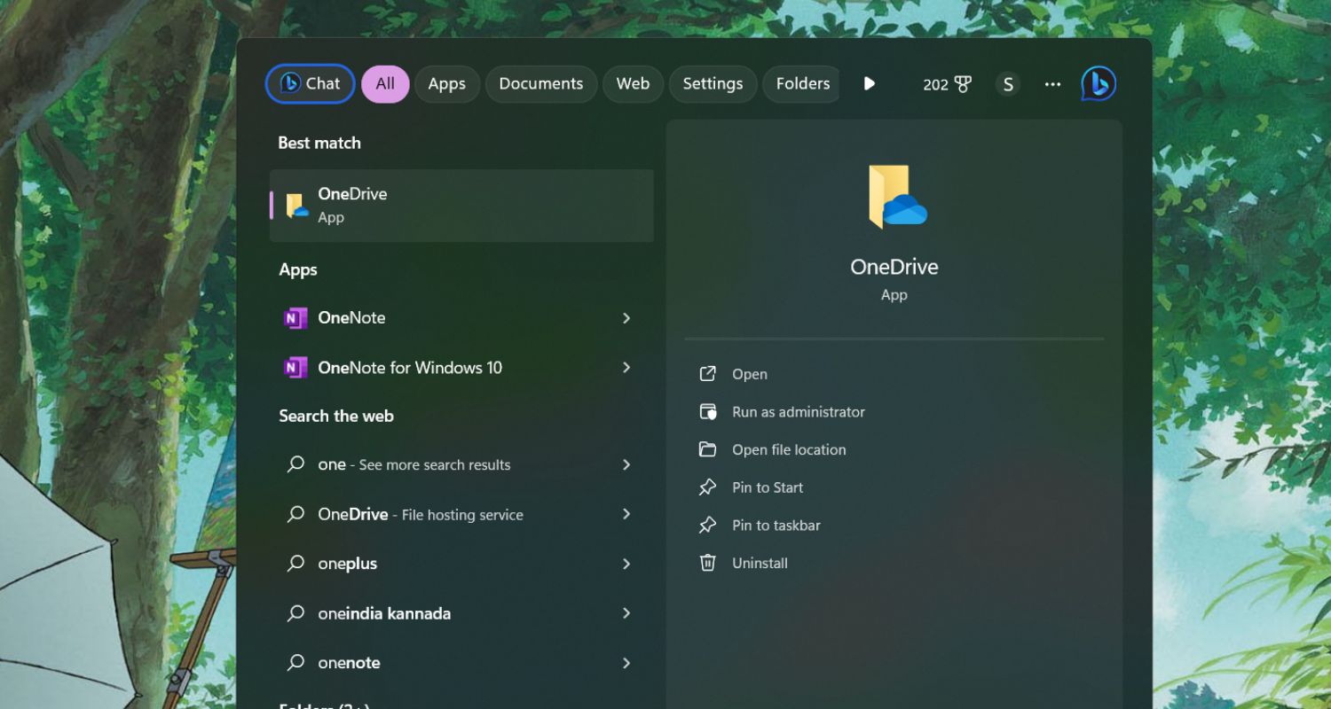 onedrive installed on the pc
