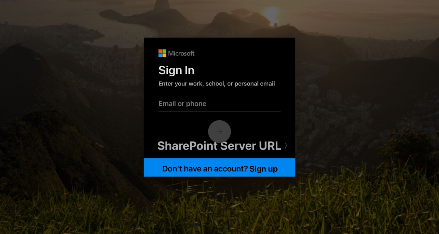 sign in to onedrive on ios device