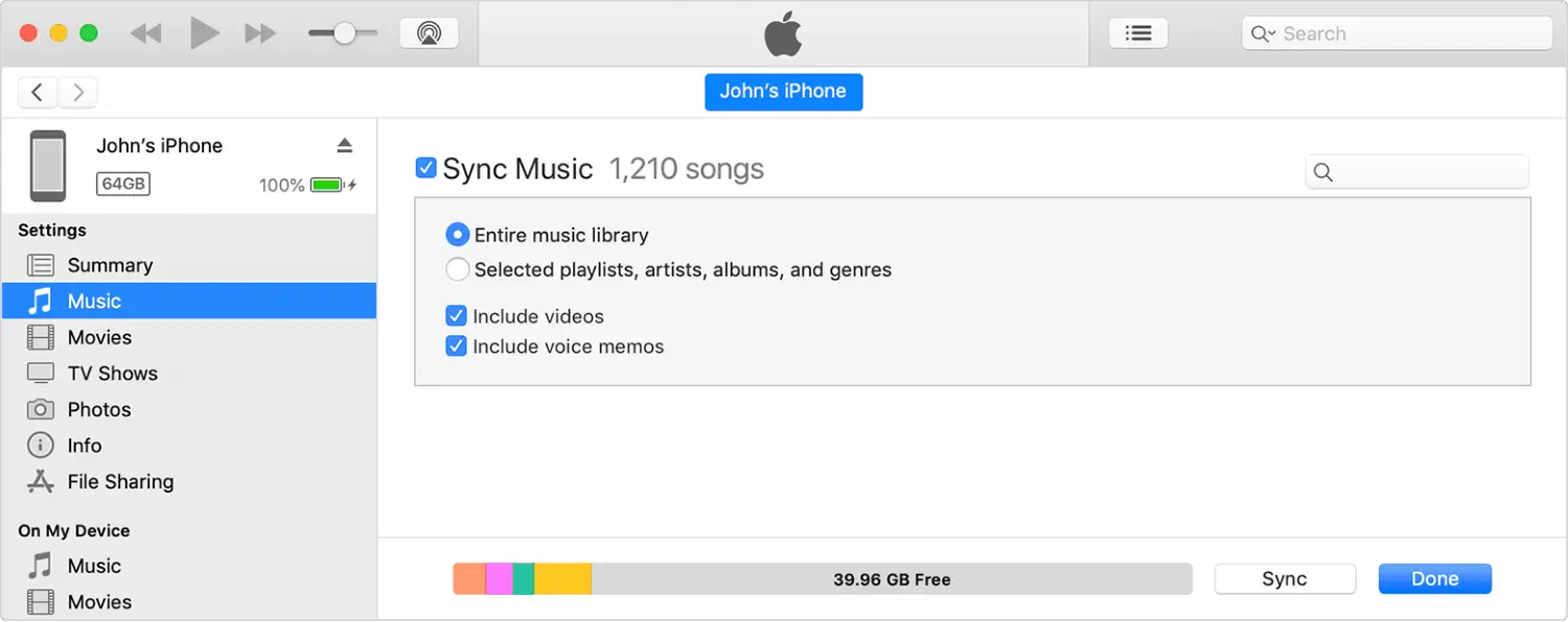 using itune to sync your phone