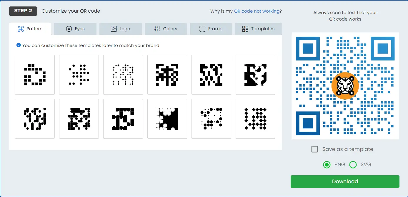 Image showcasing the various styles available for QR generation at TigerQR. Second place out of 5 Best QR Generating Software Online.